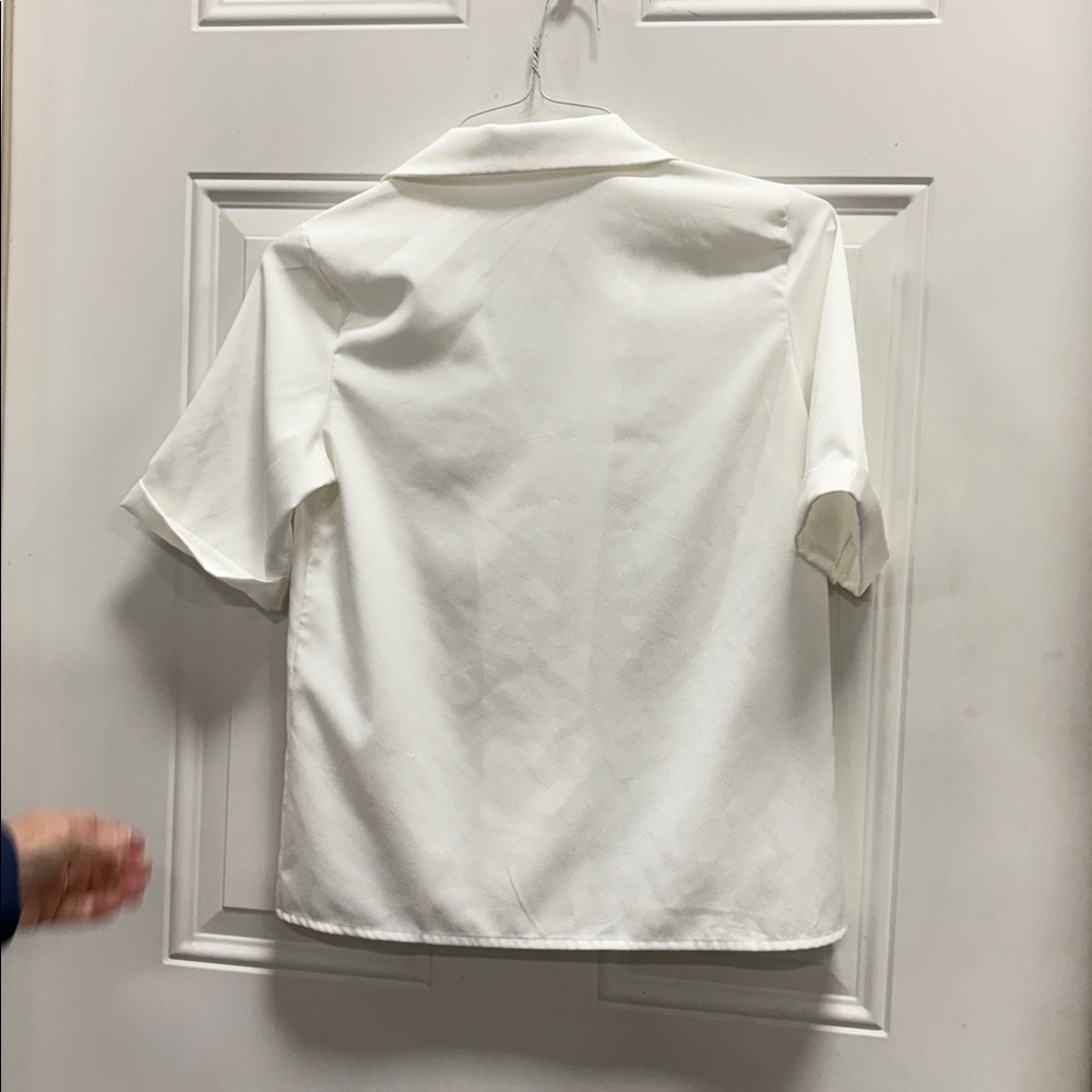 Classic White Button-Up Women's Top - Picture 2 of 3